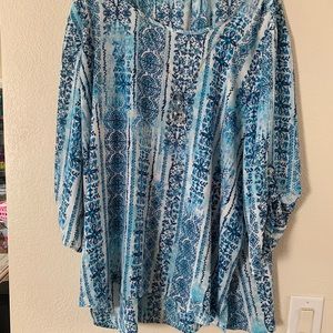 Blue floral blouse